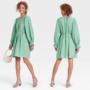 A New Day Smocked Long Sleeve Tent Dress w/ Pockets Size XL NWT